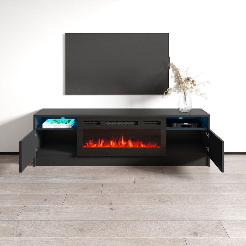 Duke 01 BL-EF Electric Fireplace 63" TV Stand