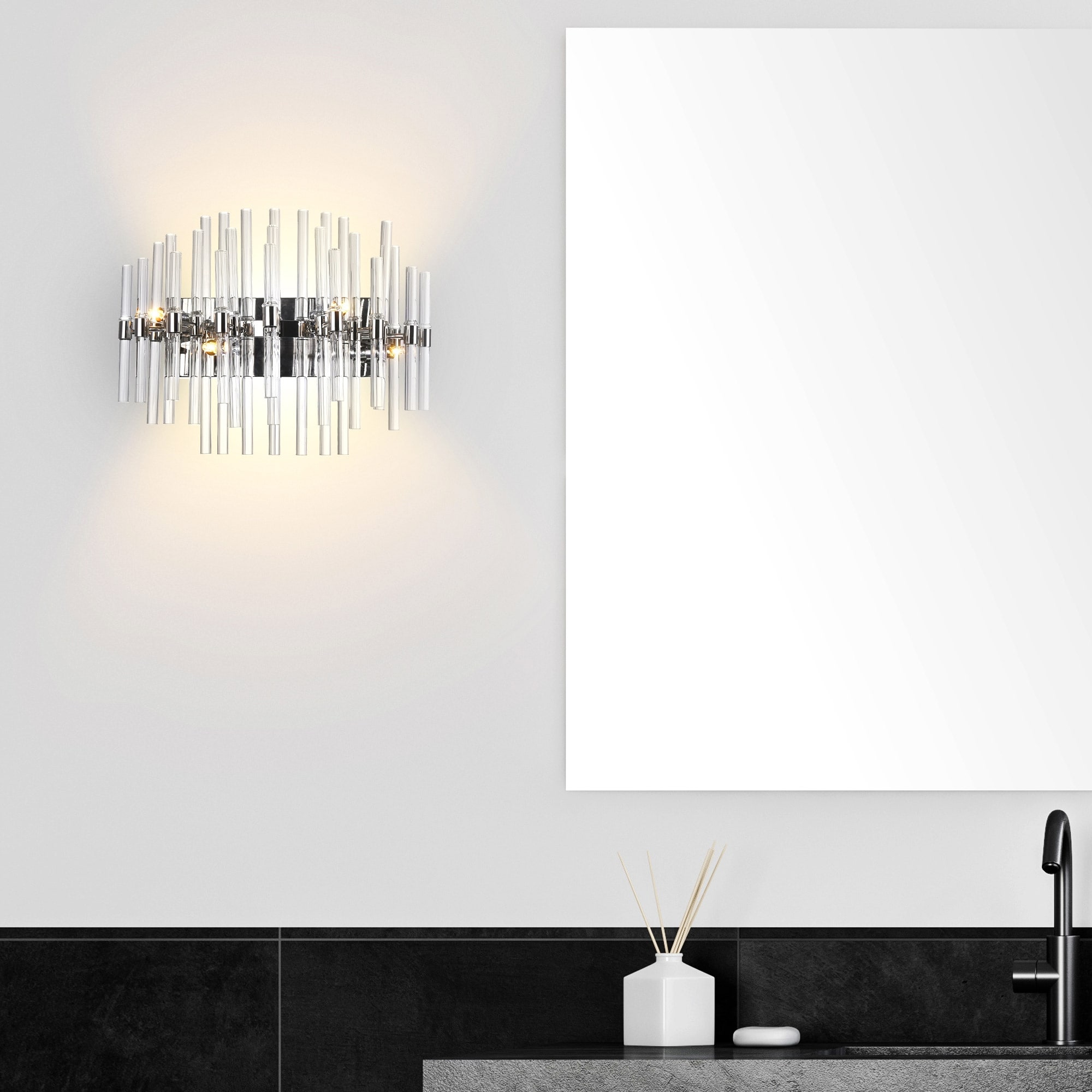 CWI Lighting Miroir 4 Light 18in Polished Nickel Vanity Light - Polished Nickel