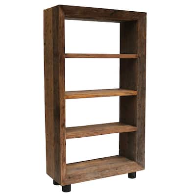 4-Tier Wooden Storage Bookshelf - 71" - Brown