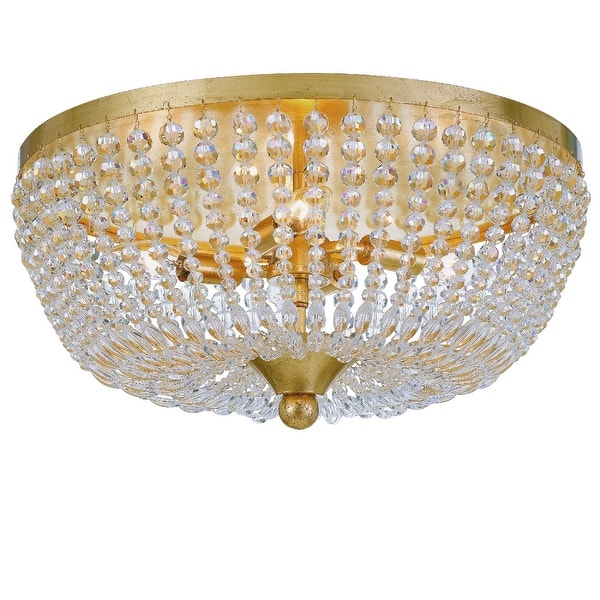 slide 2 of 4, Rylee 4 Light Antique Gold Ceiling Lamp - 18.5'' W x 7.5'' H - 18.5'' W x 7.5'' H 18.5'' W x 7.5'' H