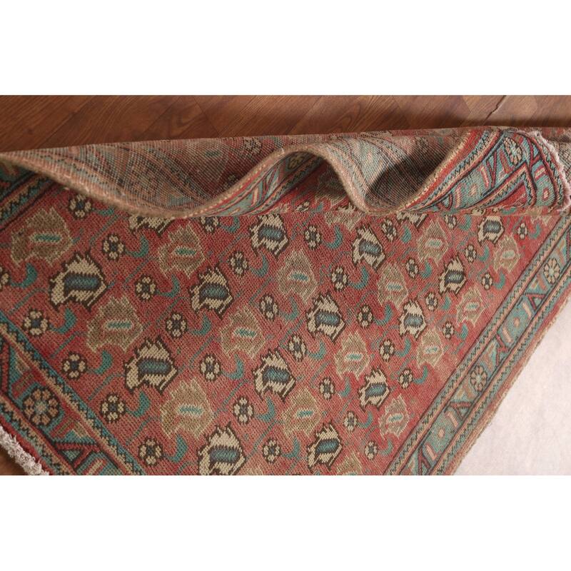Geometric Tabriz Persian Vintage Rug Handmade Wool Carpet - 3'6"x 4'8"