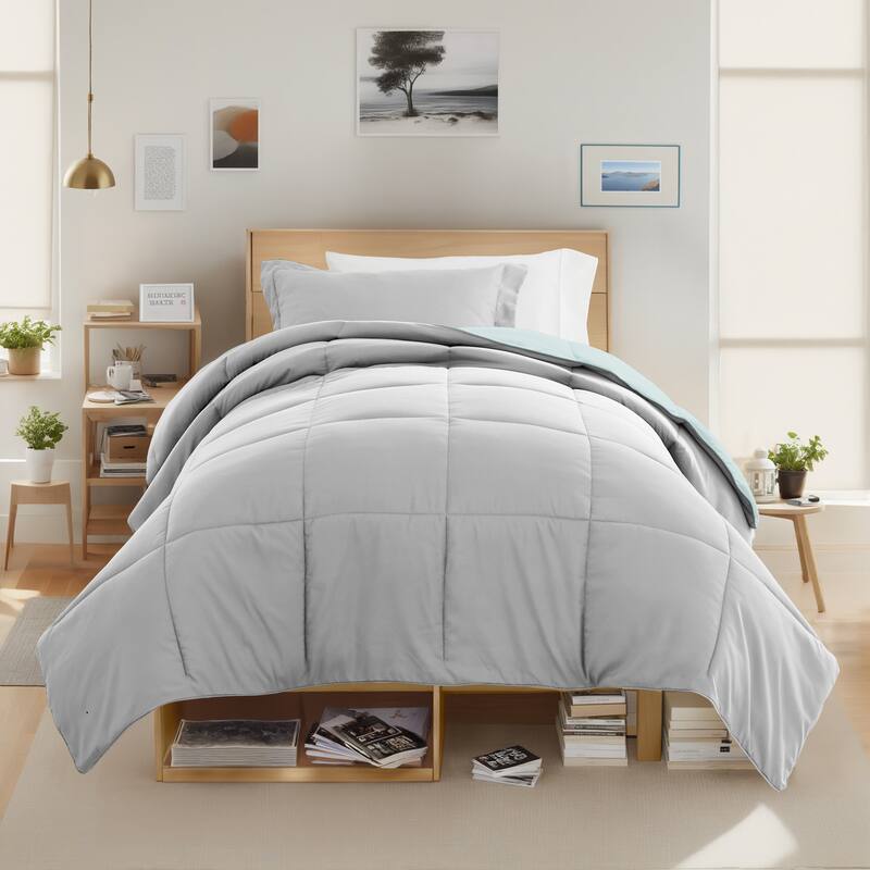 8pc Twin XL Solid Dorm Bedding Bundle
