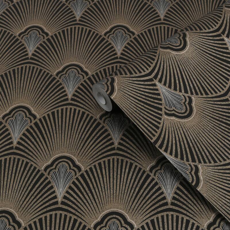 Art Deco Black and Gold Wallpaper