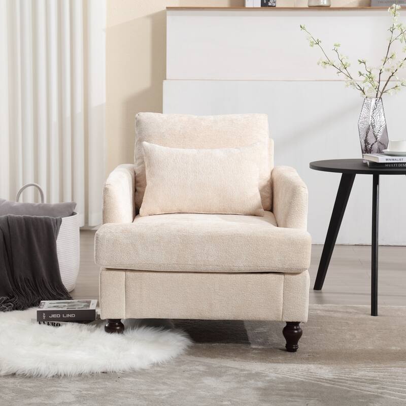 Modern Wood Frame Armchair for Living Room