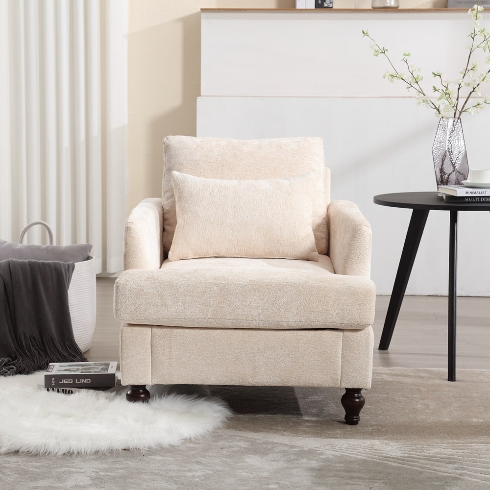 Modern Wood Frame Armchair for Living Room