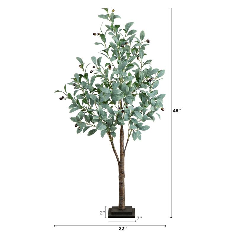Pre-Lit Black Olive Artificial Tree - 4' - Warm White LED Lights
