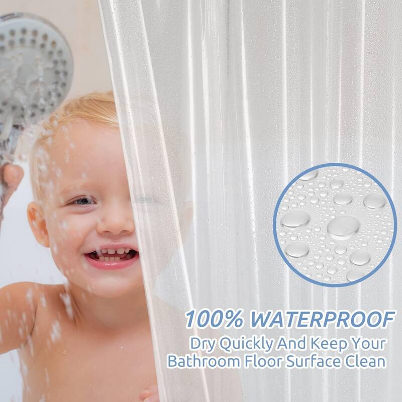 Waterproof Clear Shower Curtain Liner - Lightweight 72" x 72", Clear