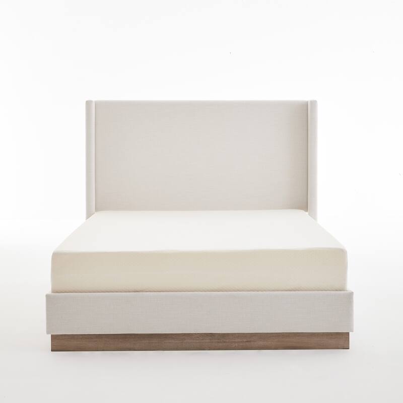 Hosford Upholstered Wingback Bed / Upholstered Wood Base Platform Bed / No Box Spring Needed / California King