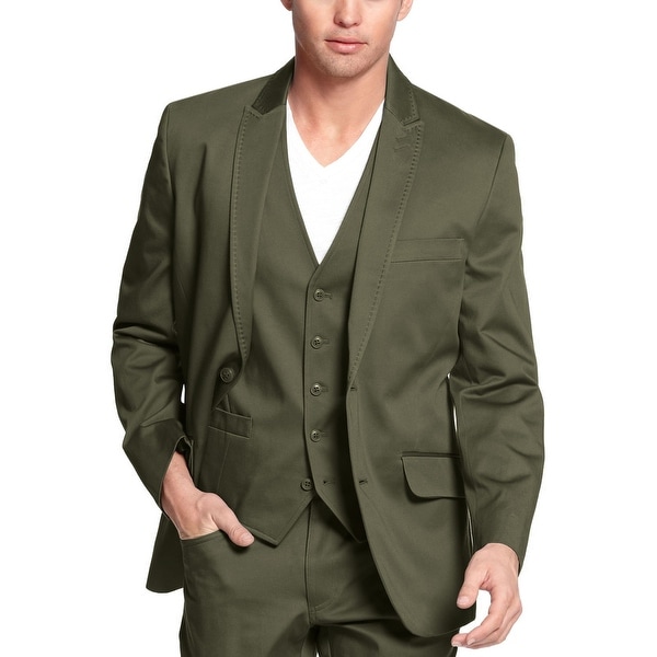 INC International Concepts Mens Sportcoat Blazer Medium M 2-Buttons Forest Green