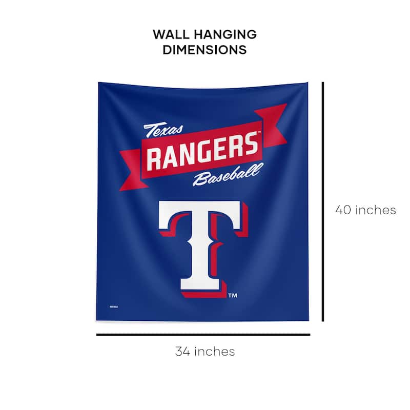 MLB Premium Rangers Printed Wall Hanging - 34"x40"