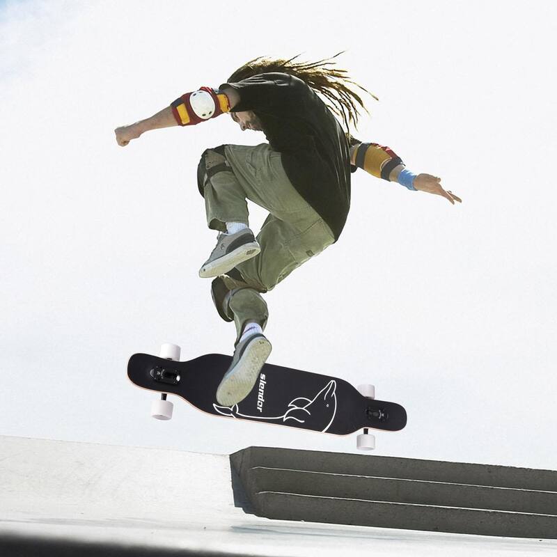 42 in. Green Longboard Skateboard Drop Through Deck Complete Maple