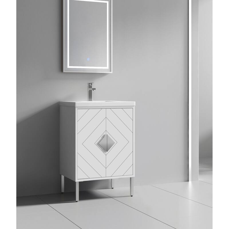24" Tennant Brand Modern Style White Eileen Bathroom Sink Vanity
