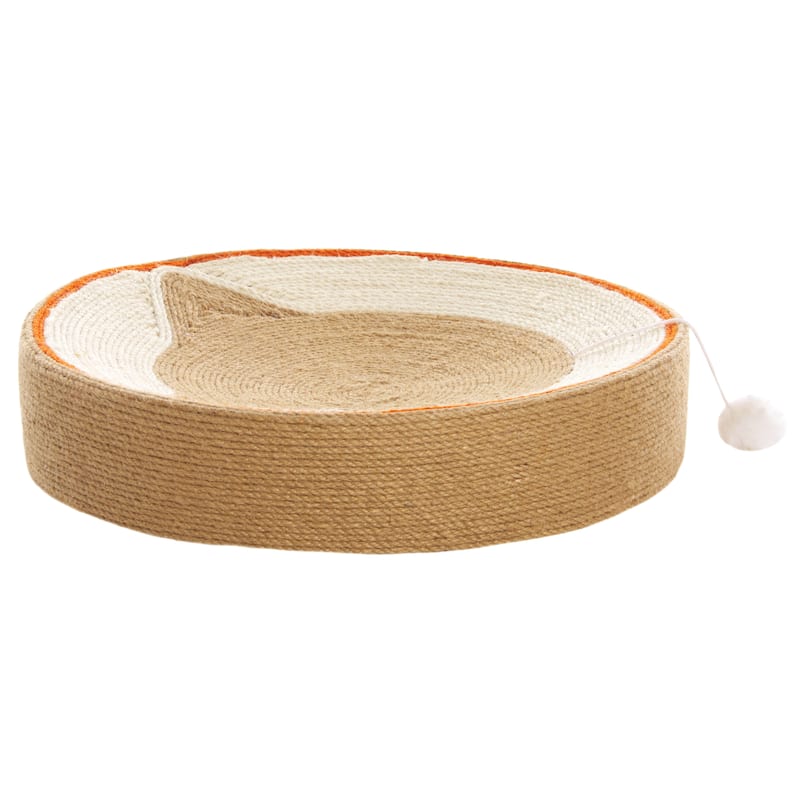 SAFAVIEH Home Natural Rust 18"W x 18"L x 4"H Cat Scratch Toy Round Jute Nest - 18''W x 18''L x 4''H