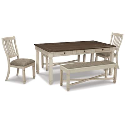 Signature Design by Ashley Bolanburg Antique White / Brown 5-Piece Dining Package