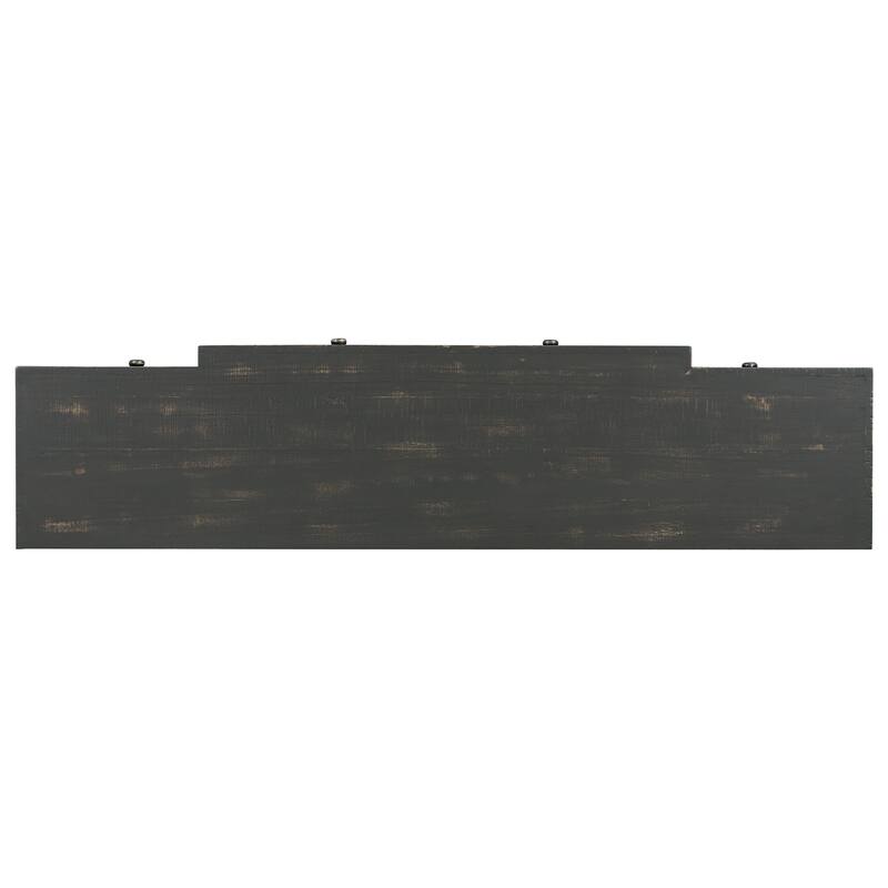 Long Wooden Console Table Hallway Tables with 4 Storage Drawers, Vintage Entryway Table with Open Storage Shelf