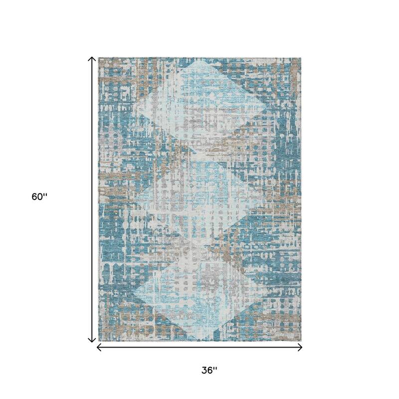 HomeRoots Geometric Transitional Rectangle Outdoor Rug
