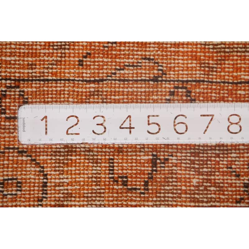 Orange Anatolian Distressed Turkish Vintage Rug Handmade Wool Carpet - 3'9"x 7'0"