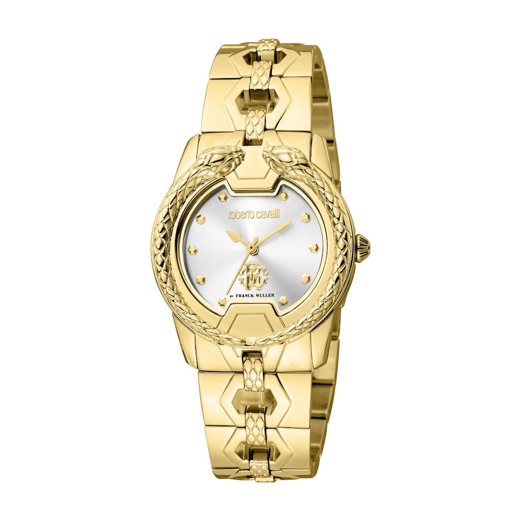 Roberto Cavalli by Franck Muller Women RV1L168M0021 Swiss Quartz Watch - Gold-Tone