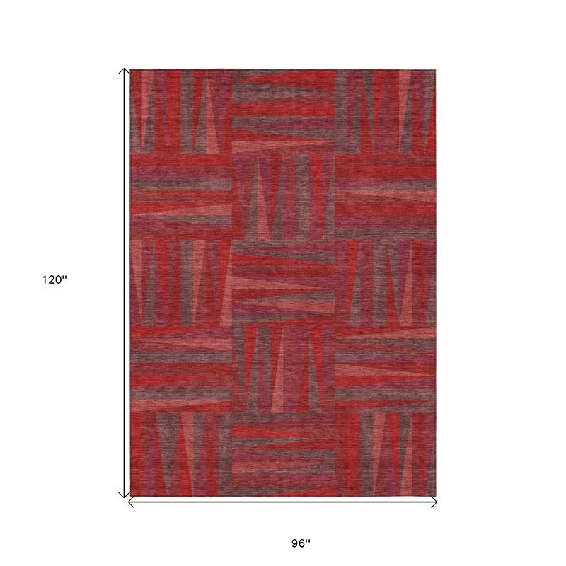 HomeRoots Geometric Transitional Rectangle Outdoor Rug