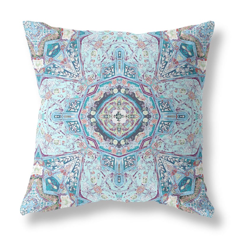 Buddha Flower Ceremony Indoor Outdoor Zippered Pillow - 16" x 16"