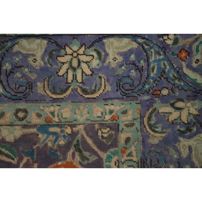 Hand Knotted Oriental 100% Wool Carpet Traditional All-Over Purples Tabriz Area Rug - 7' 10'' X 5' 3''