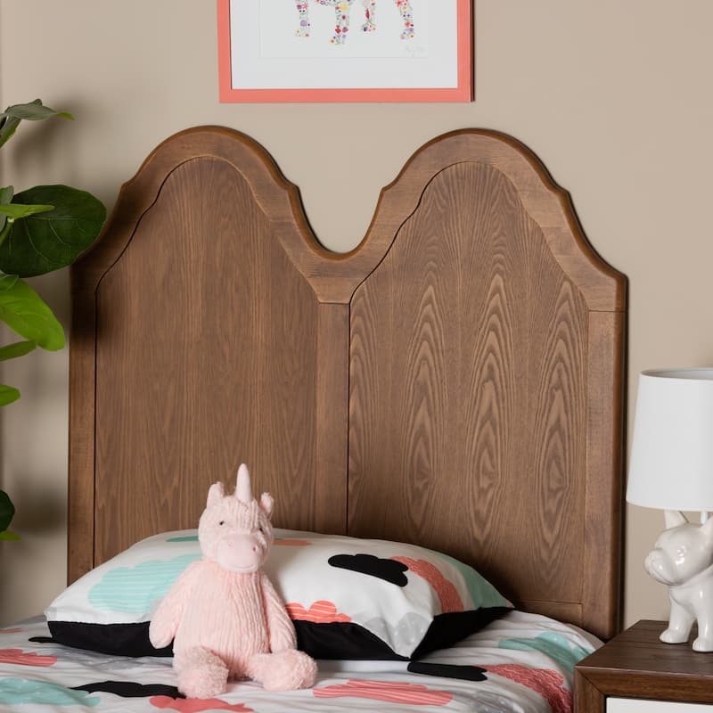 Tobin Vintage Classic Ash Walnut Wood Arched Headboard