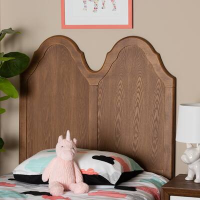Tobin Vintage Classic Ash Walnut Wood Arched Headboard