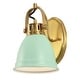 preview thumbnail 18 of 134, JONATHAN Y Sydney Farmhouse Bohemian Iron LED Vanity 1-Light - Mint Green / Brass Gold