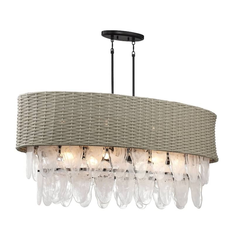 Minka Lavery 5298 Breaker Isle 12 Light 48" Wide Crystal Waterfall - Coal