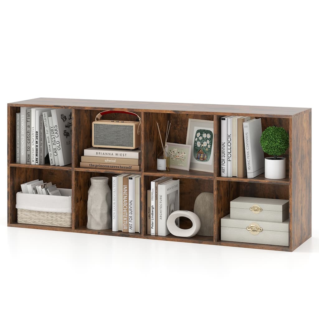 Costway 8-Cube Bookcase Bookshelf with 2 Anti-Tipping Kits Storage - See Details