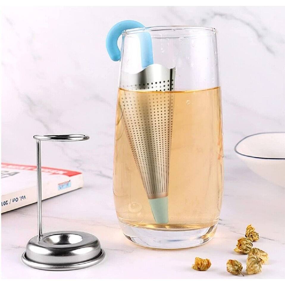 Stainless Steel Mesh Tea Infuser with Drip Tray and Silicone Lid Bed