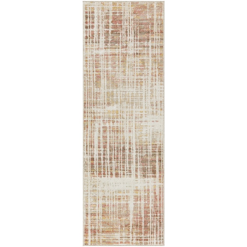 Nourison Washable Decor Indoor only Machine Washable Abstract Area Rug - Beige/Peach - 2' x 6' - Runner
