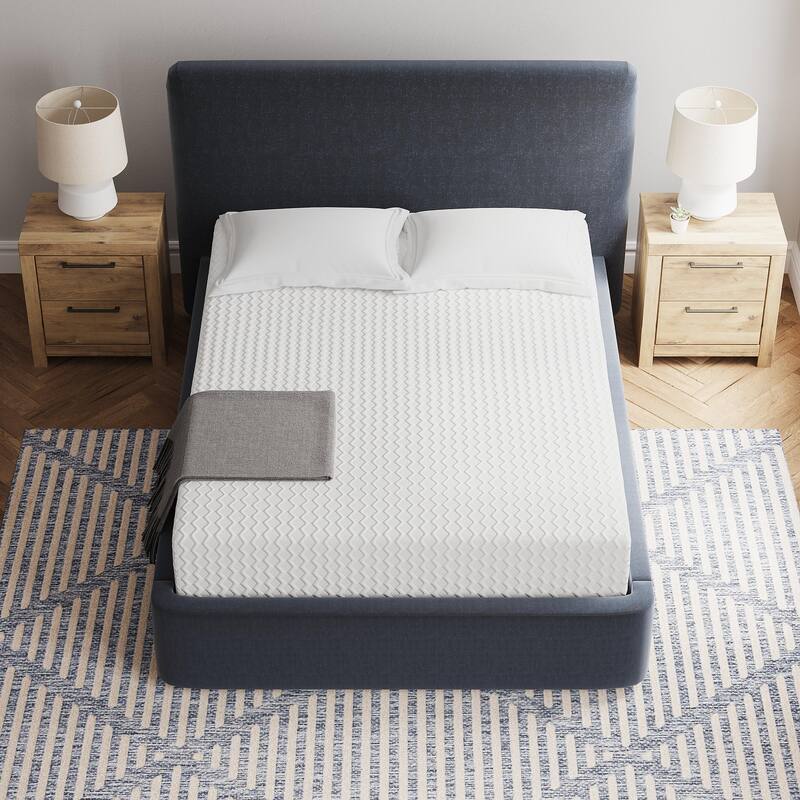 Chime 12 Inch Medium Firm Memory Foam Mattress, CertiPUR-US Certified, Queen White