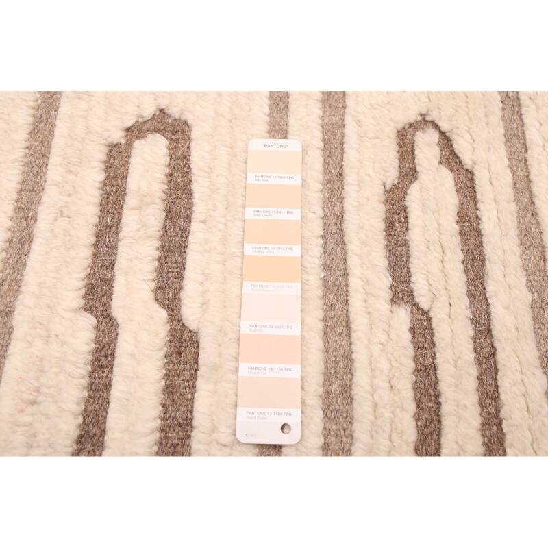 ECARPETGALLERY Hand-knotted Tangier Cream Wool Rug - 5'5 x 7'8