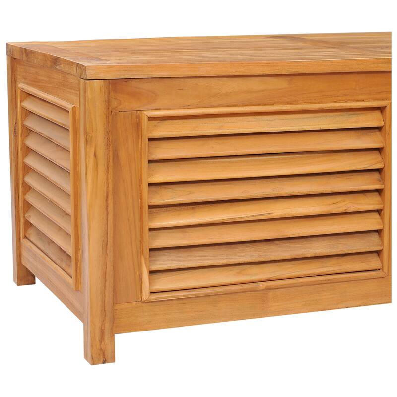 Chic Teak Manhattan Pool and Deck Storage Teak Wood Cushion Box