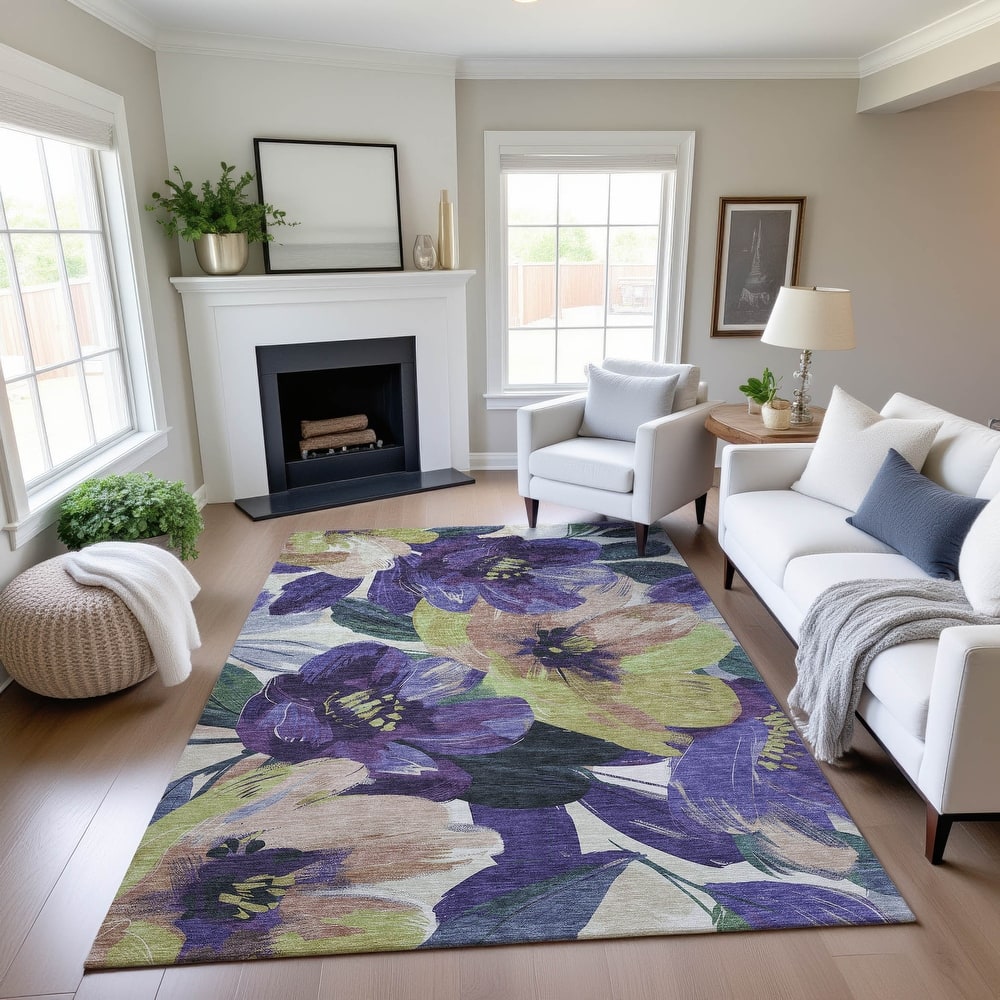 Premium Washable Super Soft Modern Floral Mayfield Rug