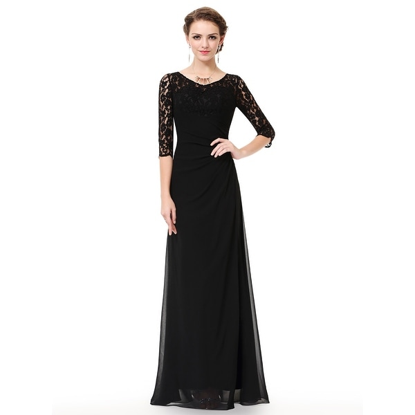 Ever-Pretty Women's Lace Long Sleeve Floor Length Evening Gown 08861
