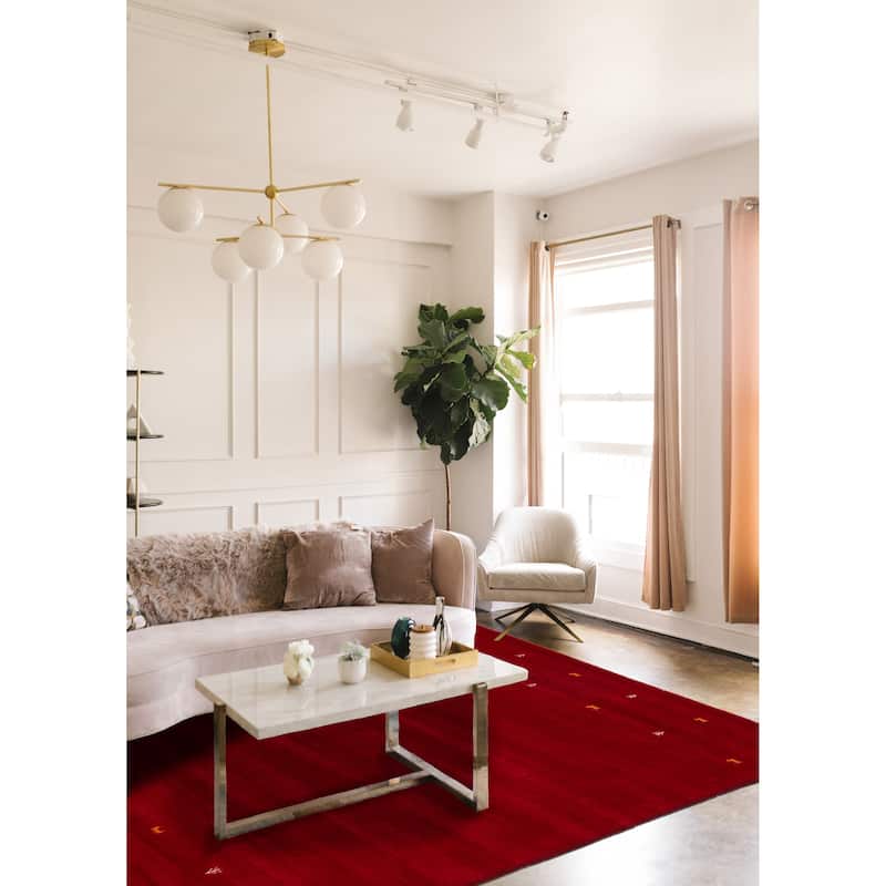 Kashkuli Gabbeh Red Rug 6'7" x 9'4" - 6'7 x 9'4