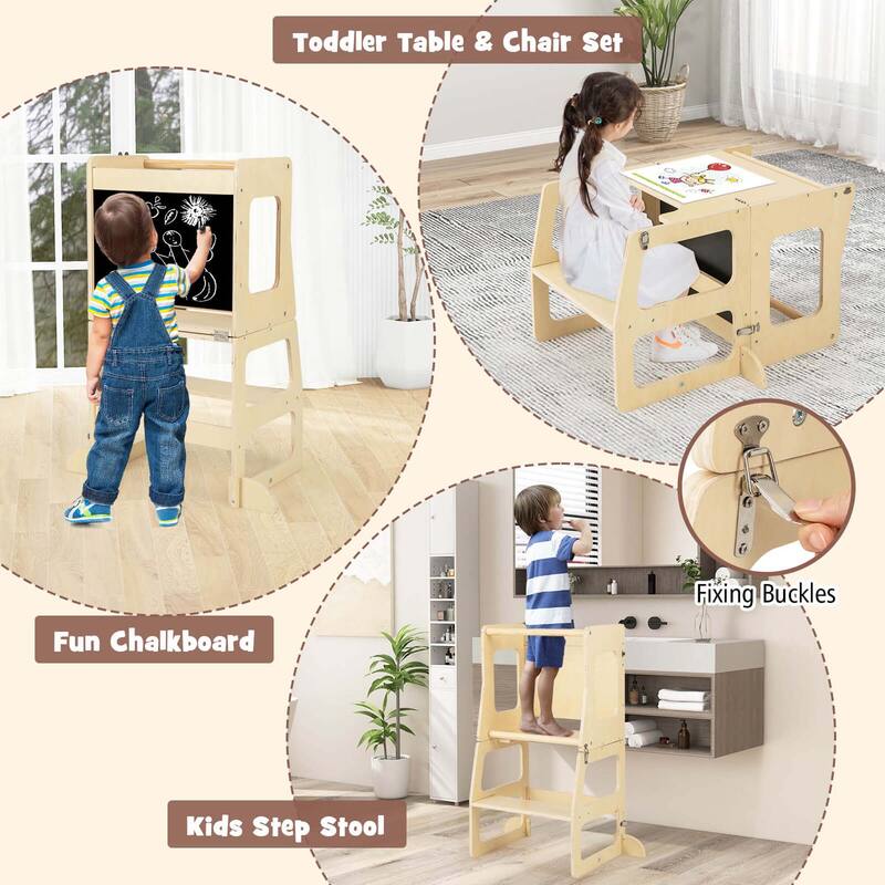 Costway 7-in-1 Toddler Climbing Toy Set with Reversible Ramp - See Details
