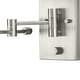 preview thumbnail 9 of 8, Carrick Collection One-Light Brushed Nickel Summer Linen Shade Transitional Wall Light - 10 in x 10.87 in x 11.75 in