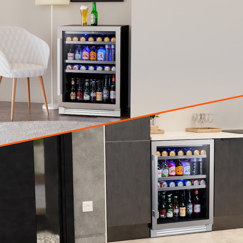 Ca'Lefort 24 inch 140 Can Beverage Cooler Built-in/ Freestanding Frost Free Beverage Center - 24 inch