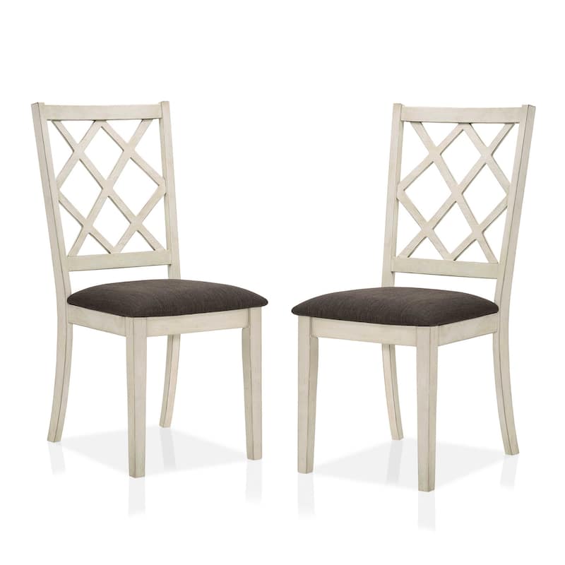 Joyfair Farmhouse White Wood Dining Chairs (Set of 2) by Furniture of America