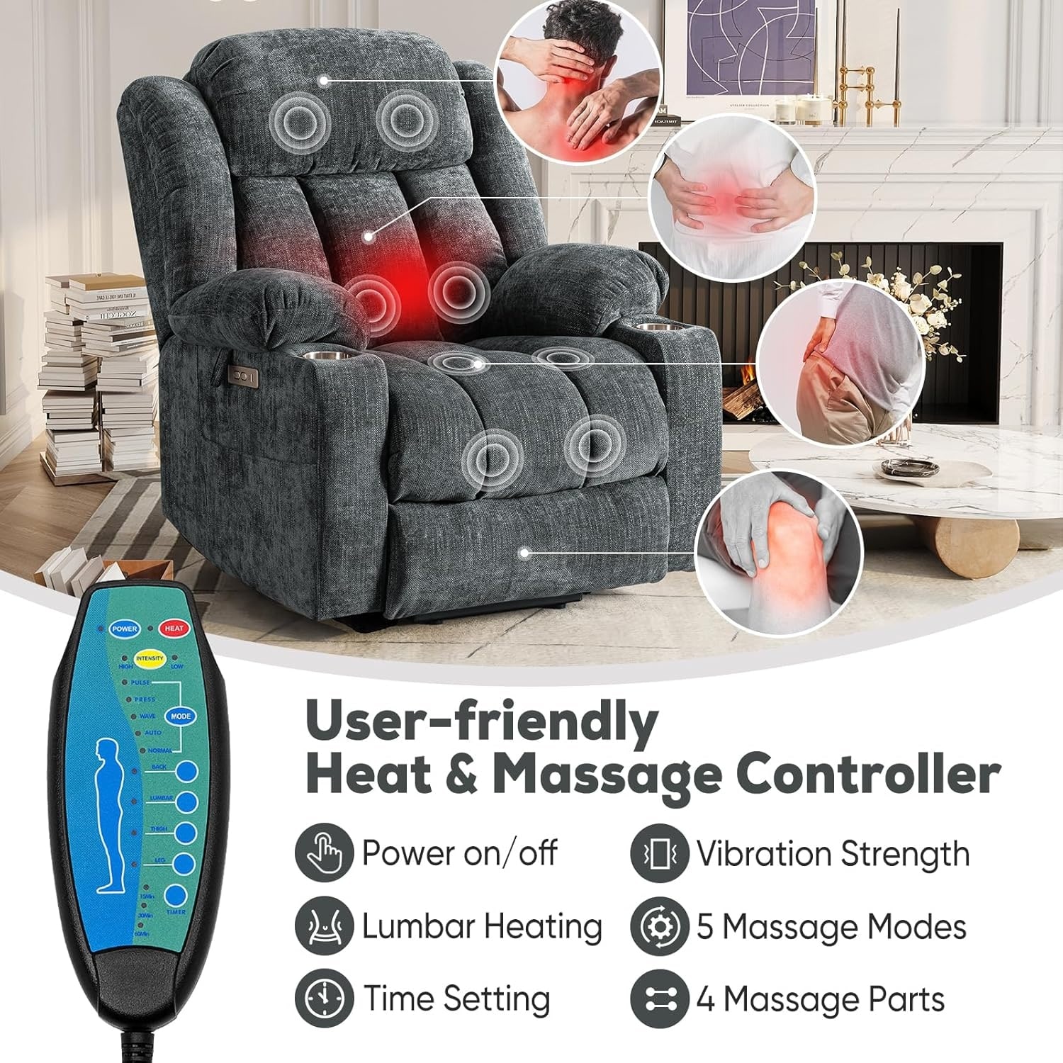 Lazy Boy Heated Lift Chair Power Lift Recliner Chair For Elderly