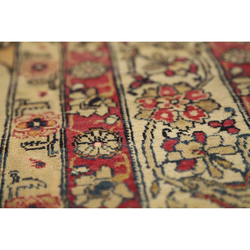 Pre-1900 Antique Vegetable Dye Kerman Persian Wool Carpet - 4'0" x 6'7"