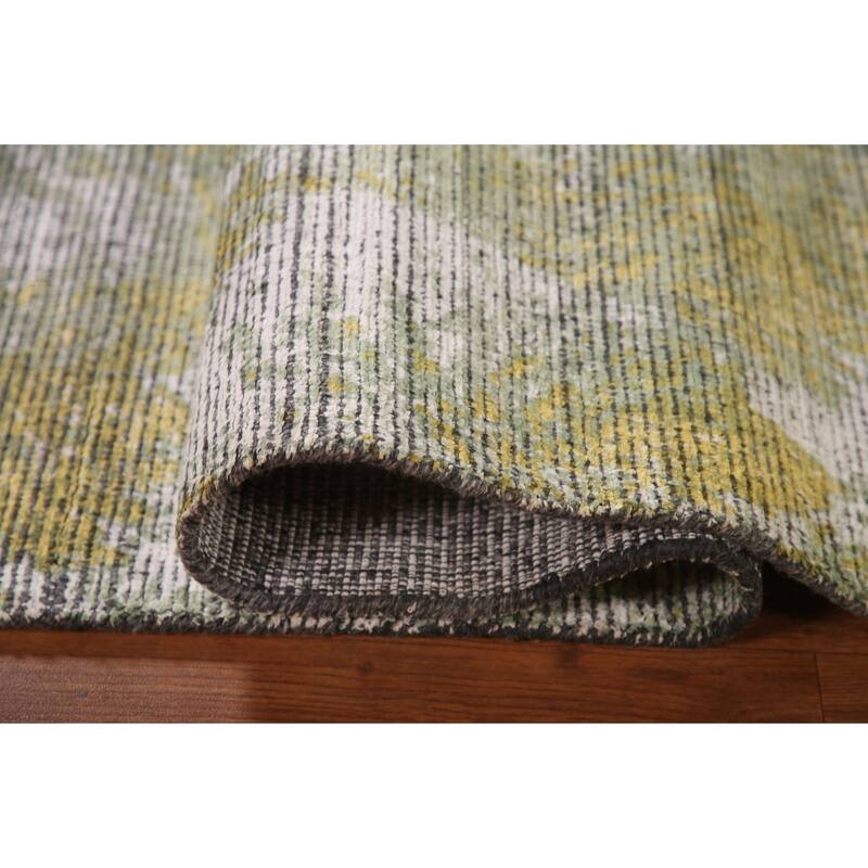 Modern Abstract Area Rug Handmade Wool Carpet - 6'4" x 9'8"