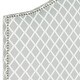preview thumbnail 3 of 2, SAFAVIEH Connie Grey/White Camelback Upholstered Headboard - Silver Nailhead (Twin)
