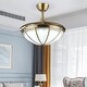 preview thumbnail 2 of 10, 36" Retractable Blade Ceiling Fan Light with Remote Control - Brass - 36 inches