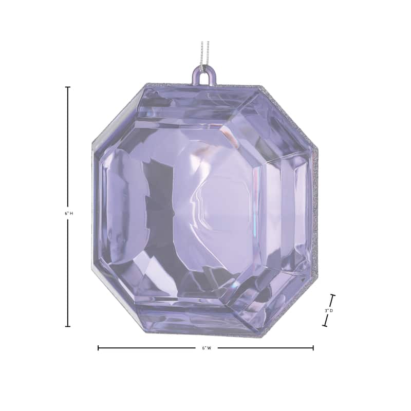 6" Acrylic Square Precious Gem Ornament Set of 3