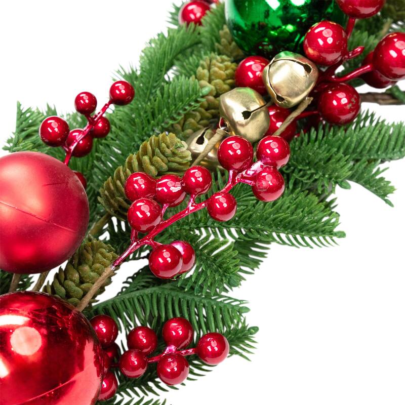 Pine with Ornaments and Berries Artificial Christmas Garland - 5' - Unlit