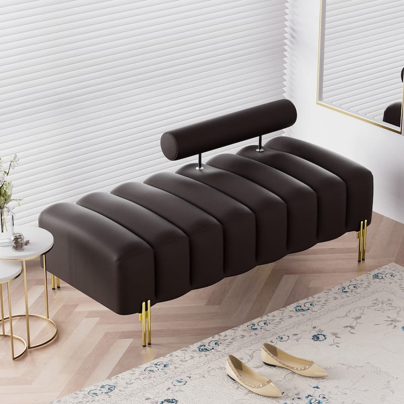 Ouyessir 52.2" Modern Channel Tufted Window Bench with Adjustable Back